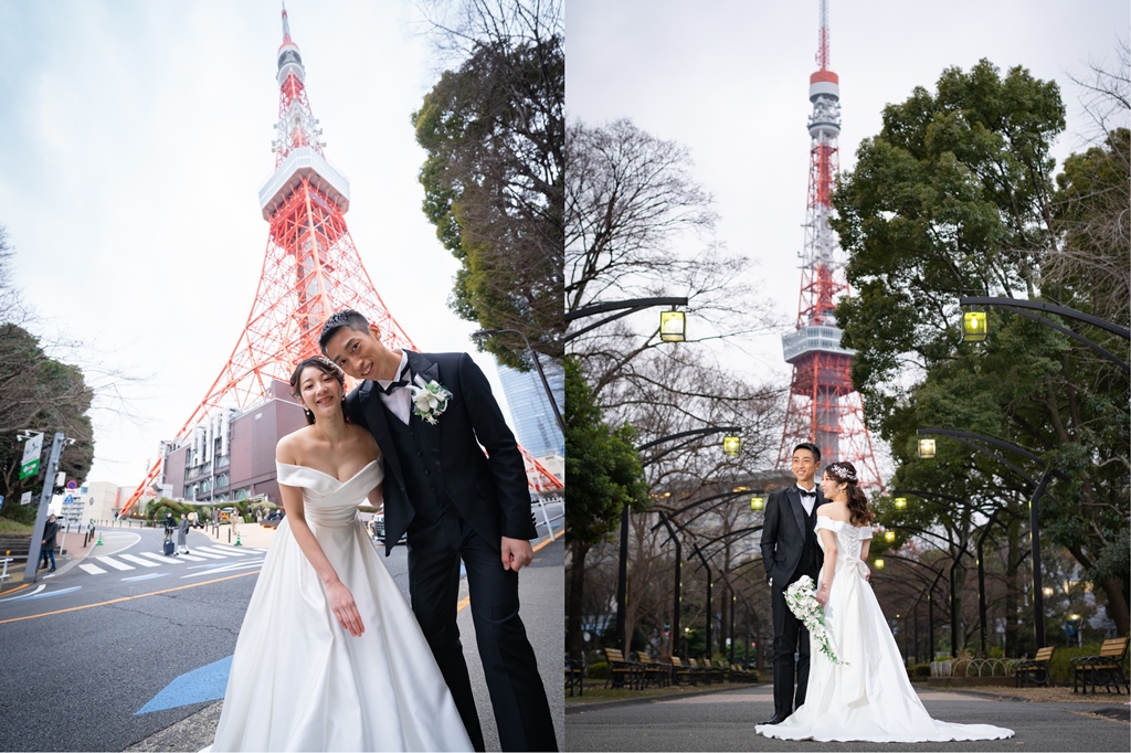 東京タワーをバックに撮った1枚
