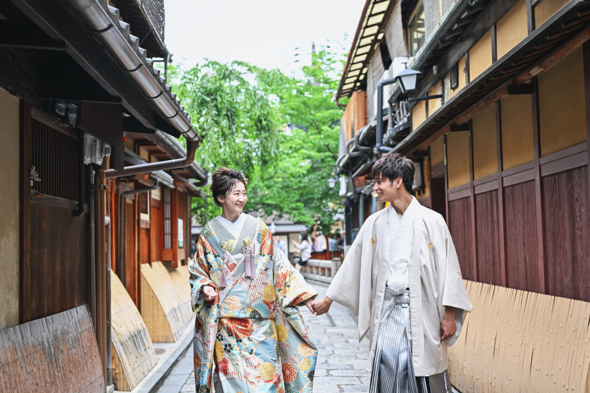 祇園×鴨川の前撮り、前撮り撮影のワンカット