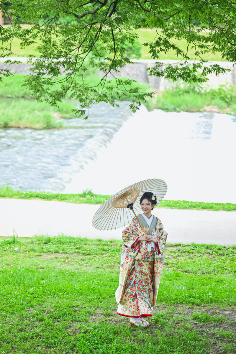 京都での和装前撮り撮影のワンカット