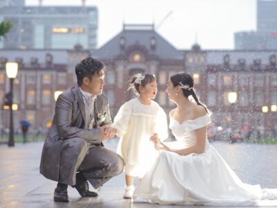 東京駅で家族撮影♡