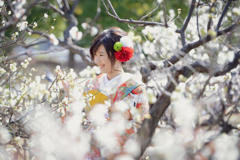 桜と花嫁。ウェディングアベニュー南青山店のフォトウェディング