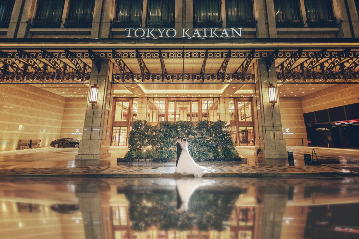 東京駅・東京タワーの前撮りフォトプラン紹介画像、洋装と和装で撮影