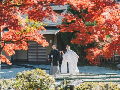 紅葉時期に前撮り撮影