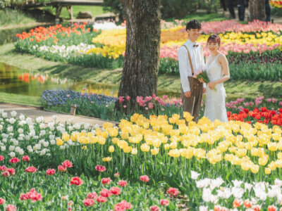 昭和記念公園で撮影した前撮り写真