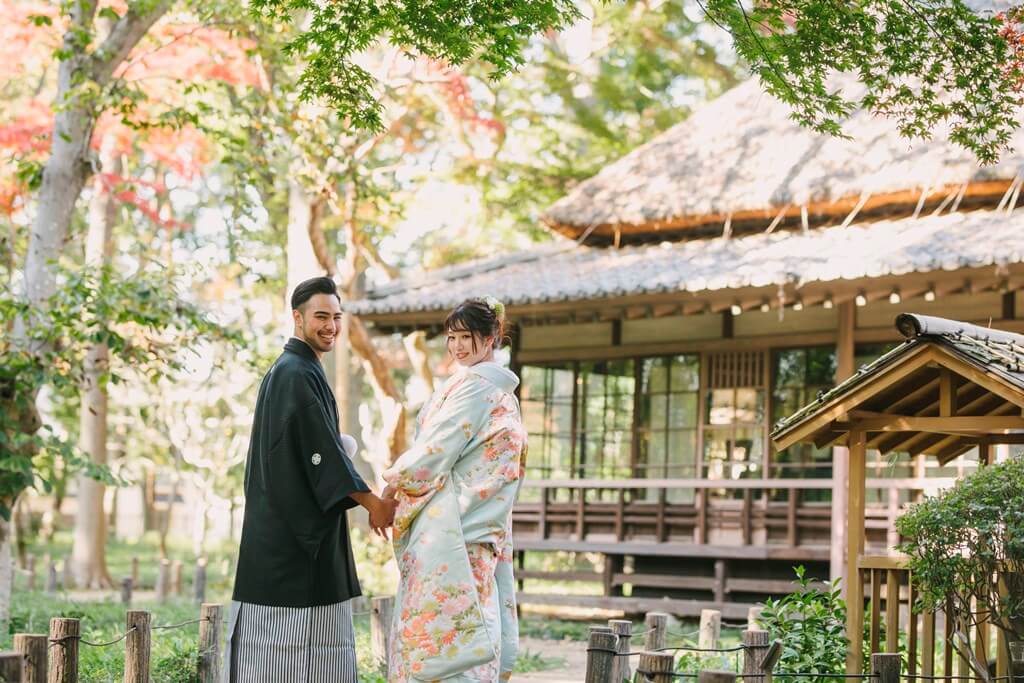 蘆花恒春園の和装前撮りフォト