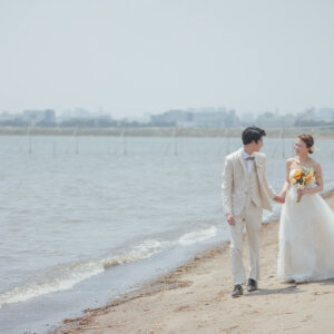 葛西臨海公園・海浜公園ならではの雰囲気を活かした結婚写真
