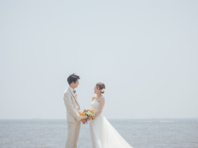 葛西臨海公園・海浜公園で撮影した新郎新婦のウェディングフォト