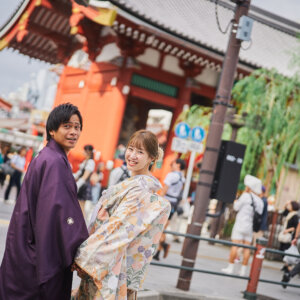 ふたりの原点を巡る、浅草・スカイツリーのウェディングフォト の結婚写真・前撮りカット