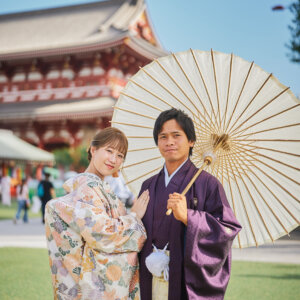 ふたりの原点を巡る、浅草・スカイツリーのウェディングフォト の結婚写真・前撮りカット