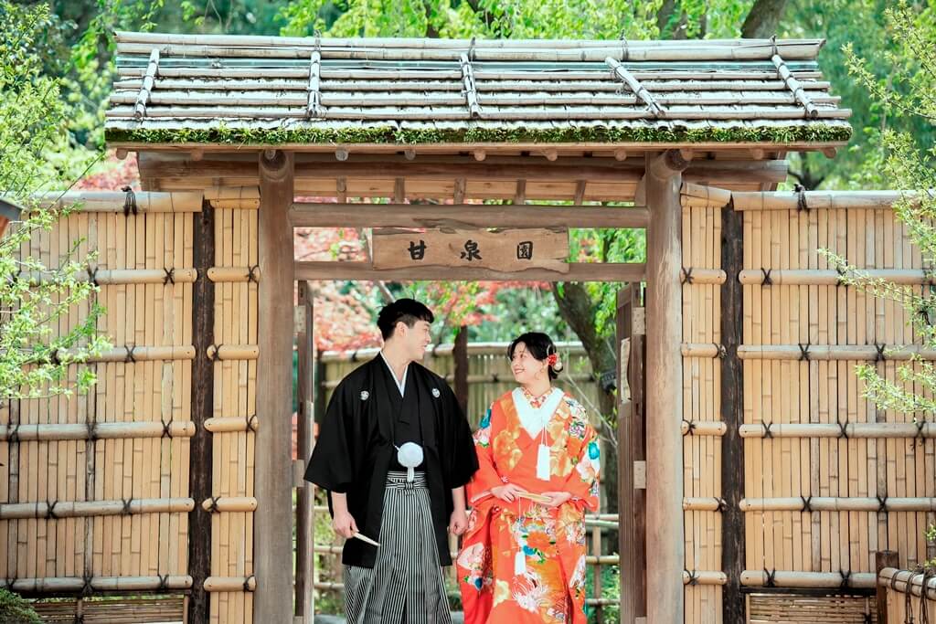 甘泉園公園の和装ロケーションフォト